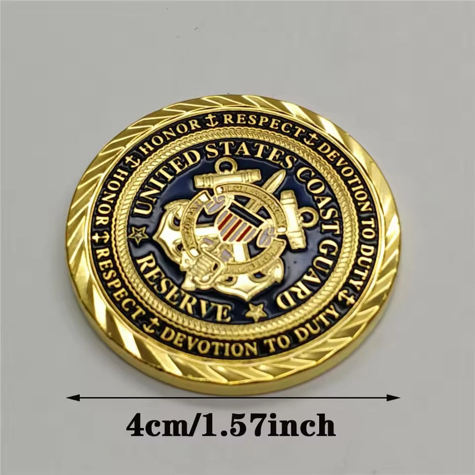 USCG Veteran Golden Plated Commemorative Coin - United States Coast Guard Souvenir Coin - Semper Paratus