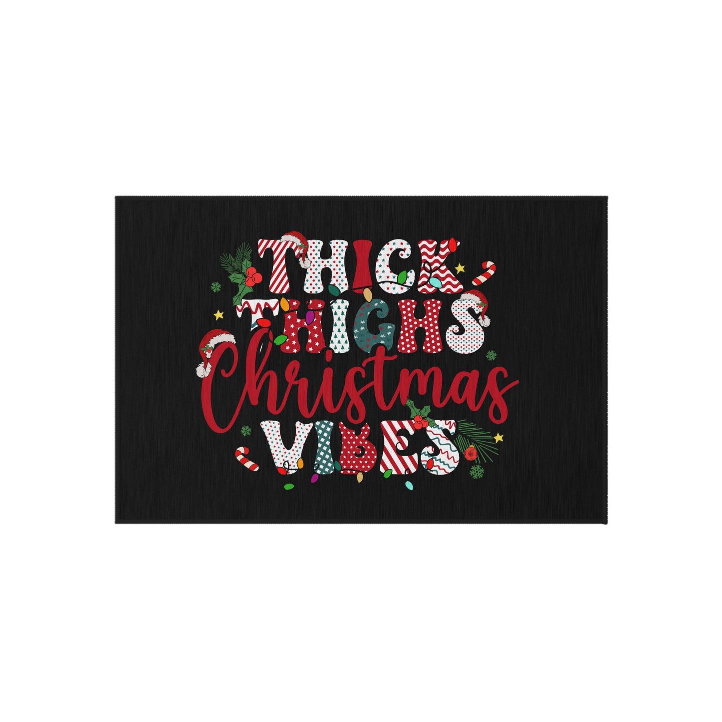 Thick Thigh Christmas Vibes Outdoor Rug