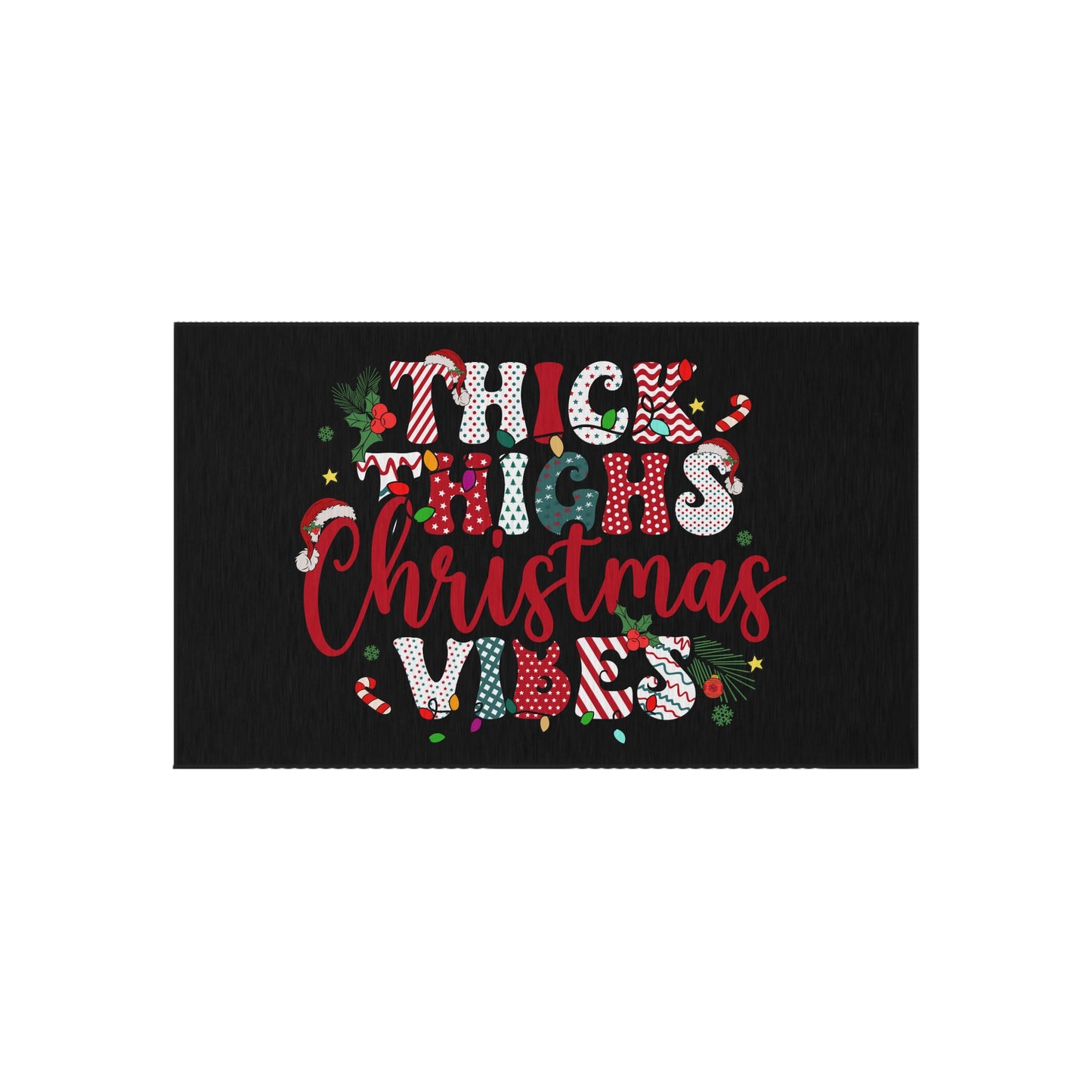 Thick Thigh Christmas Vibes Outdoor Rug