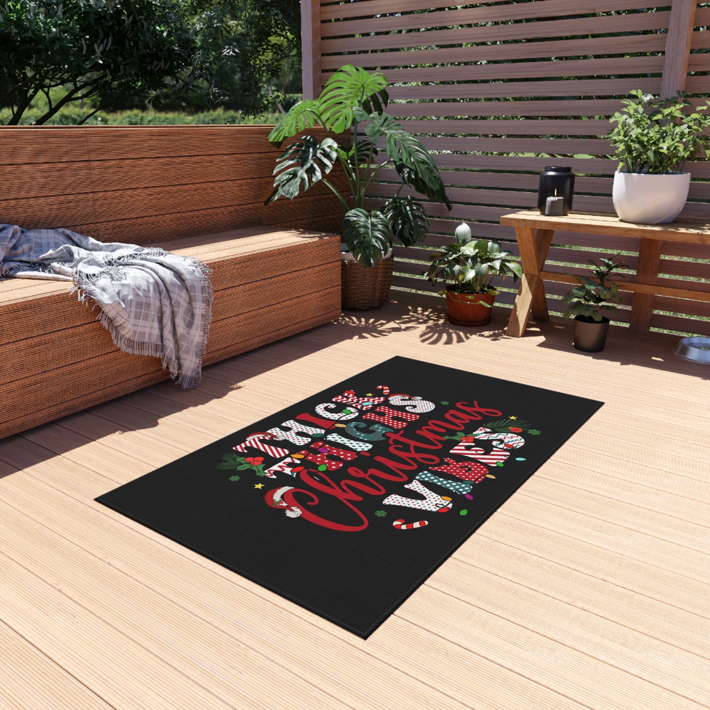 Thick Thigh Christmas Vibes Outdoor Rug