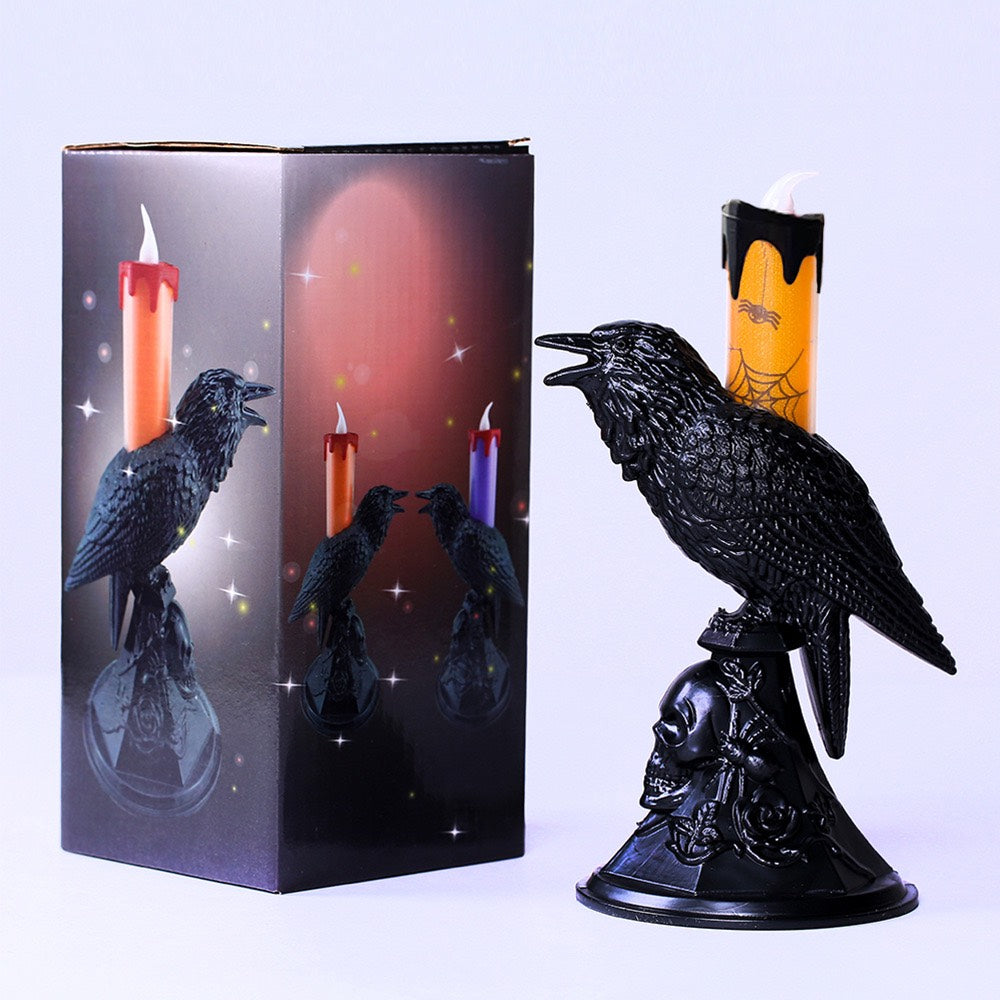 Psychic Decor Crow candle imitation - Halloween lamp