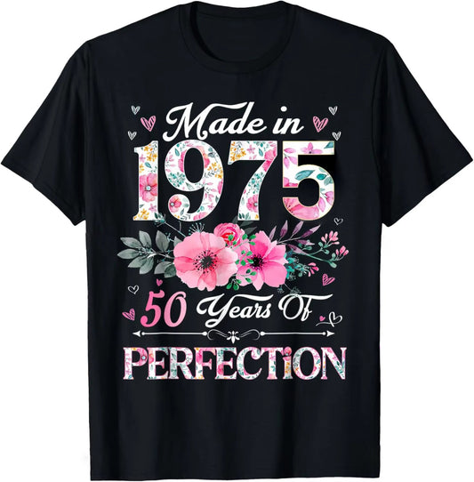 50th Birthday Gifts Men Women 50 Years Old Vintage 1975 T-Shirt