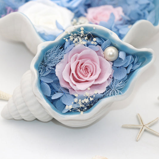 Mother's Day Preserved Eternal Fresh Flowers with Shell Box Gift Idea Valentine's day women's day