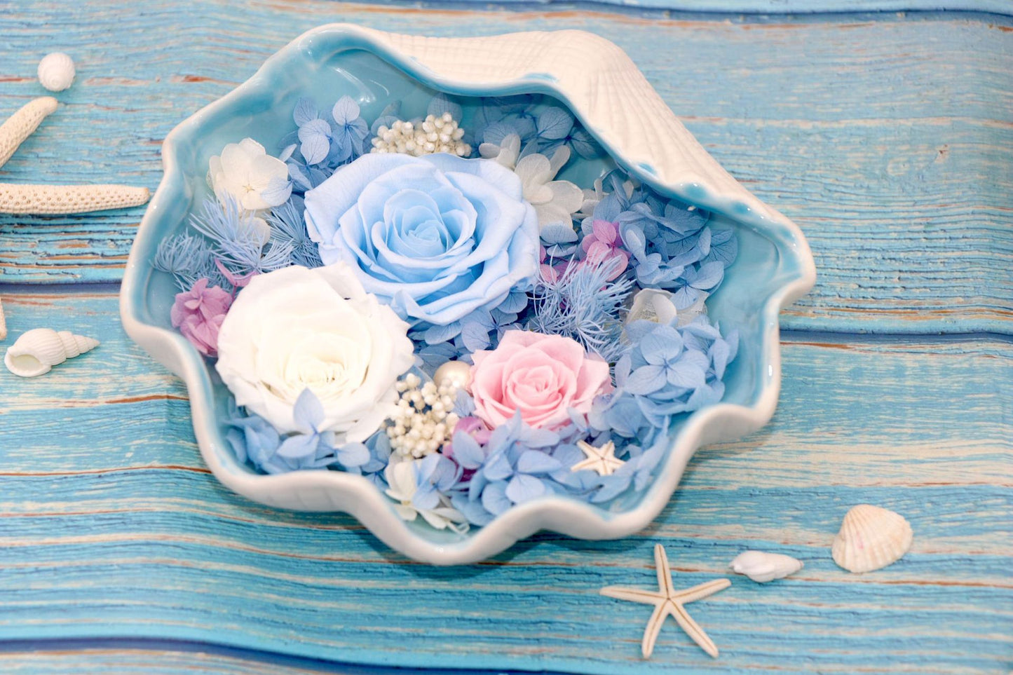 Mother's Day Preserved Eternal Fresh Flowers with Shell Box Gift Idea Valentine's day women's day