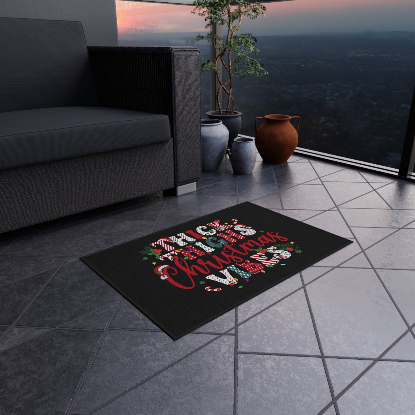 Thick Thigh Christmas Vibes Outdoor Rug