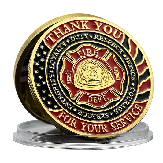 Honor Coin for  FireFighters - Commemorative Challenge Coin