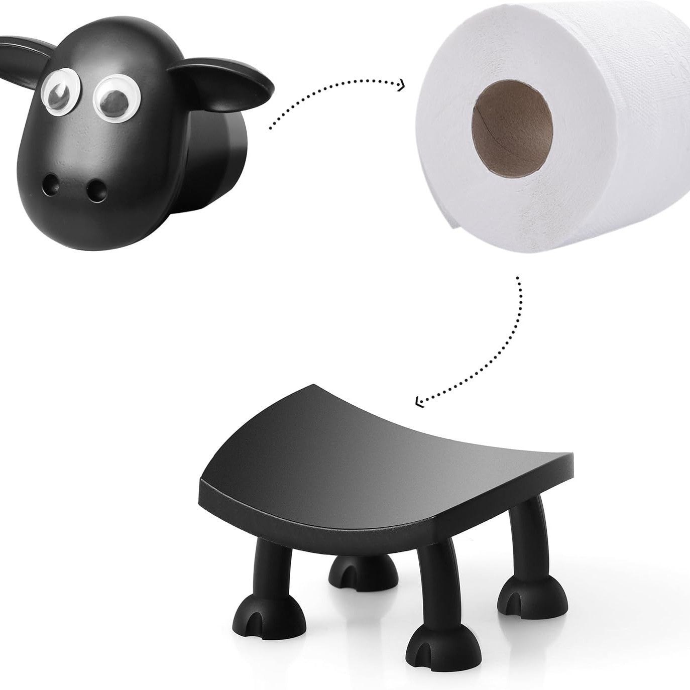 Cute Sheep Toilet Tissue Rack - Free Standing Holder - Decorative Toilet Paper Rack