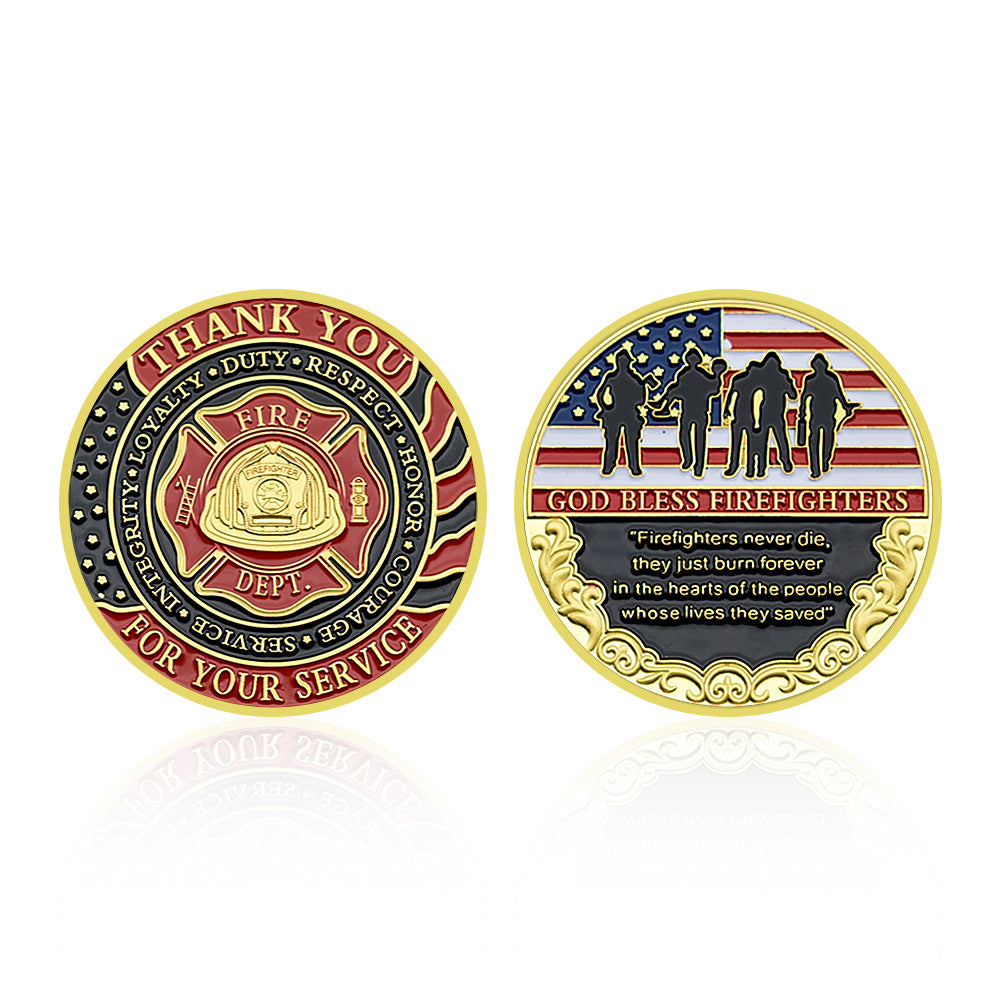 Honor Coin for  FireFighters - Commemorative Challenge Coin