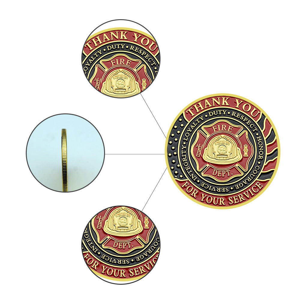 Honor Coin for  FireFighters - Commemorative Challenge Coin