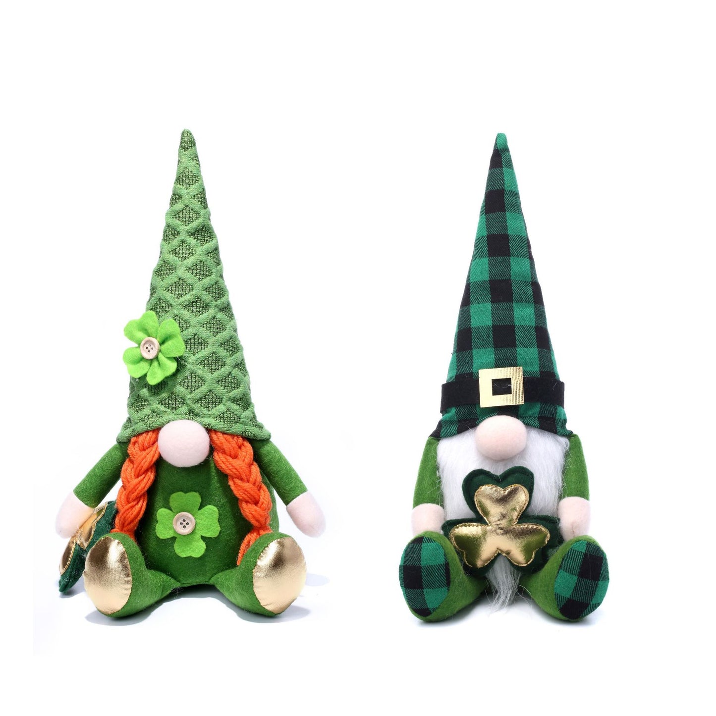 St. Patrick's Day Dolls couple set - Rudolph Doll Irish Festival Clover Gift Ideas