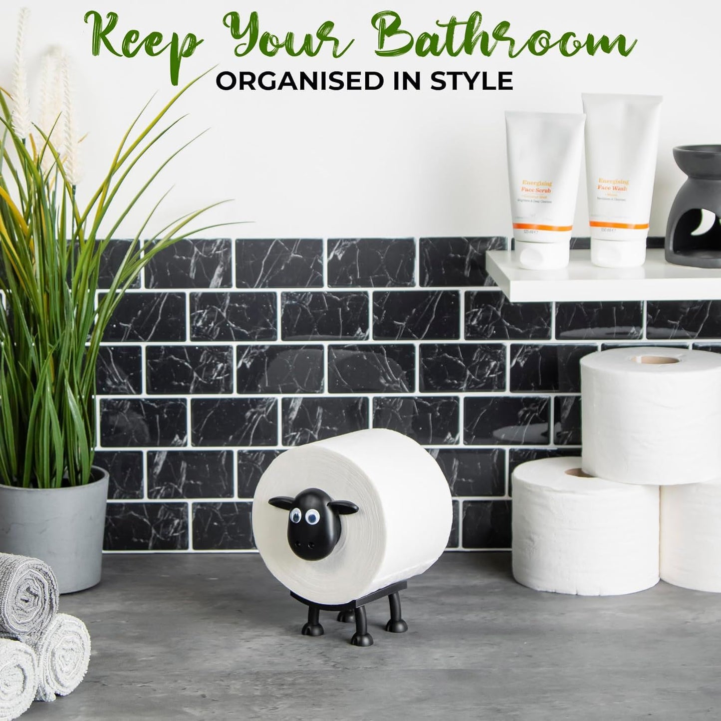 Cute Sheep Toilet Tissue Rack - Free Standing Holder - Decorative Toilet Paper Rack