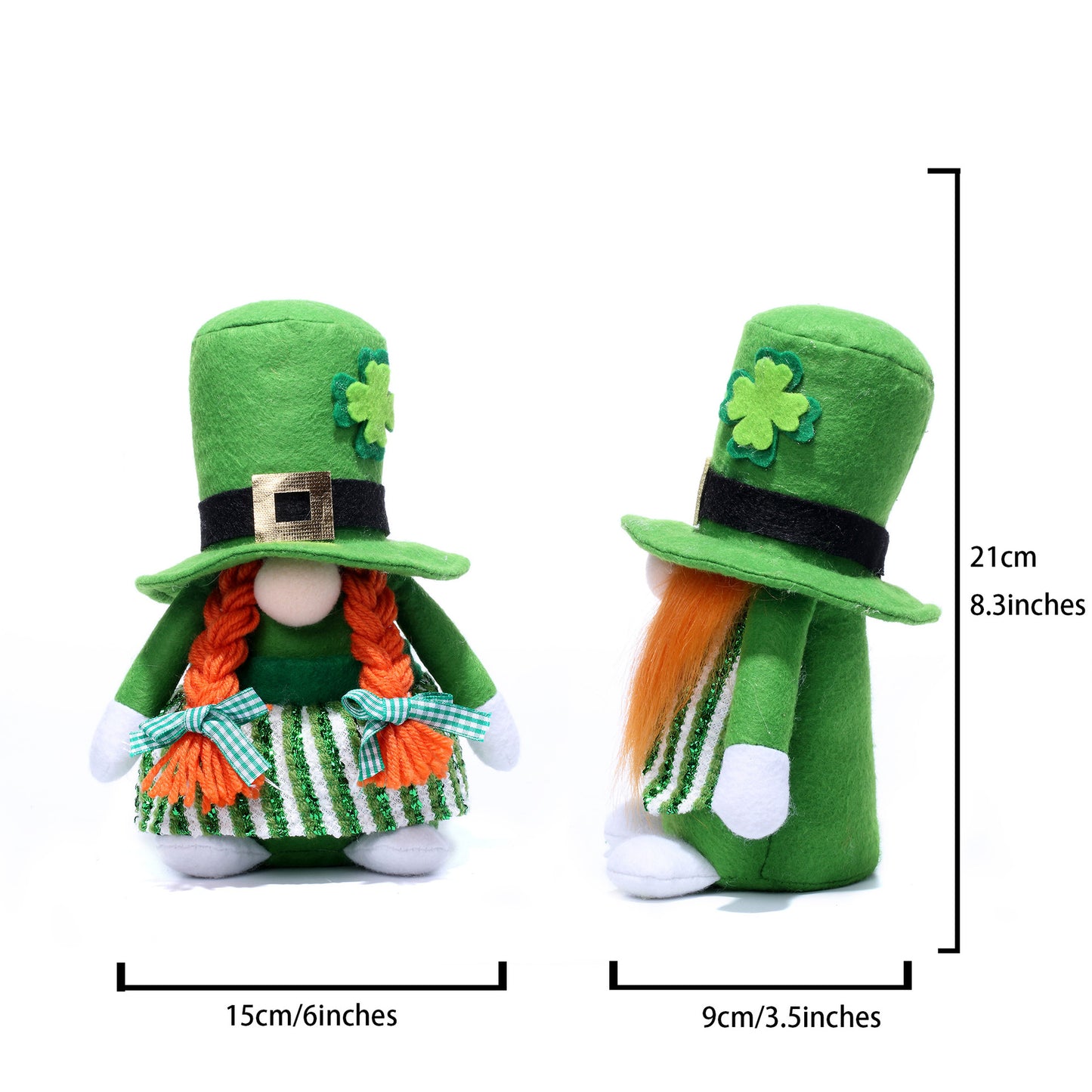 St. Patrick's Day Dolls couple set - Rudolph Doll Irish Festival Clover Gift Ideas