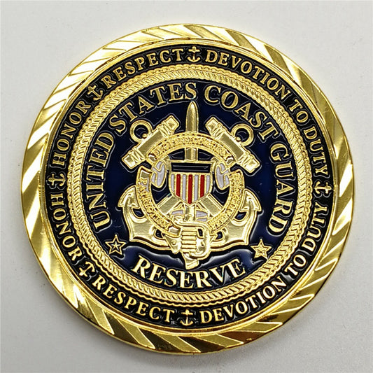 USCG Veteran Golden Plated Commemorative Coin - United States Coast Guard Souvenir Coin - Semper Paratus