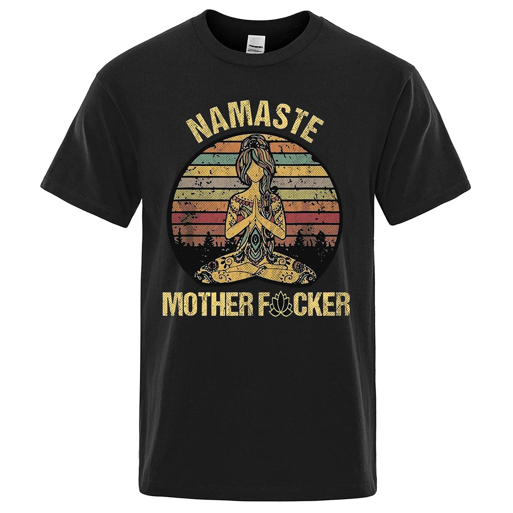 2025 Namaste Explicit Funny MEN T-shirt Loose Short Sleeves Oversized