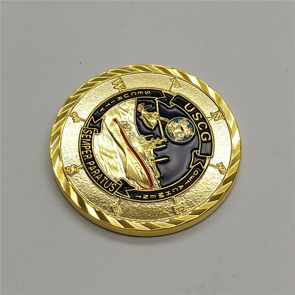 USCG Veteran Golden Plated Commemorative Coin - United States Coast Guard Souvenir Coin - Semper Paratus