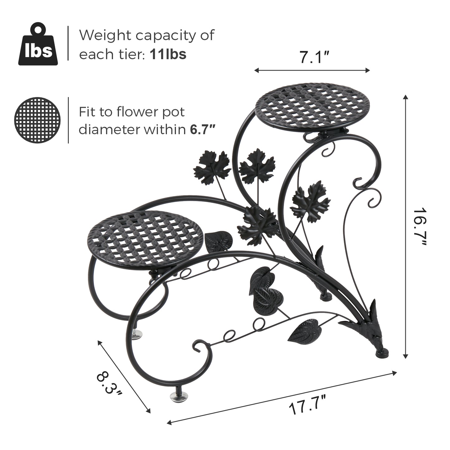 (2PCS Rustproof Metal Stand) Heart shape Flower Garden Display Rack Shelf