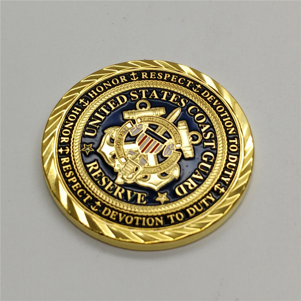 USCG Veteran Golden Plated Commemorative Coin - United States Coast Guard Souvenir Coin - Semper Paratus