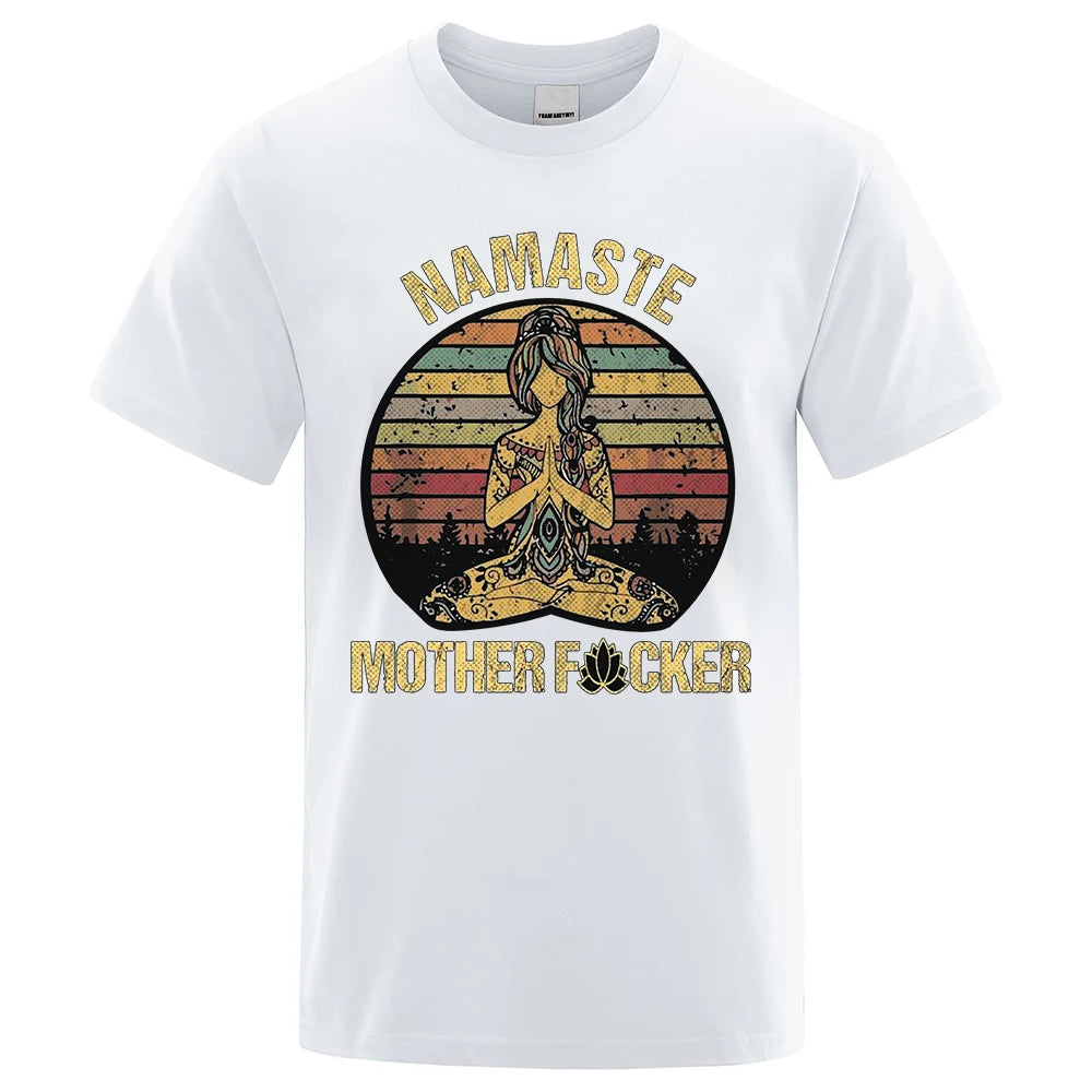 2025 Namaste Explicit Funny MEN T-shirt Loose Short Sleeves Oversized