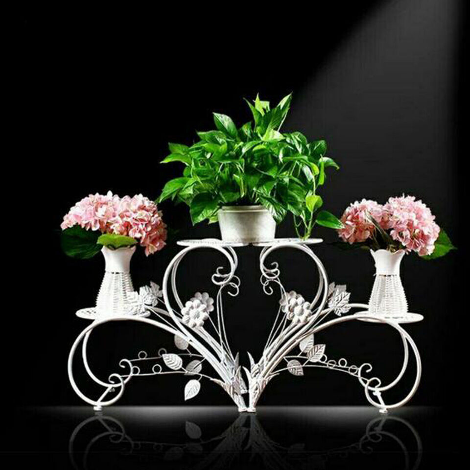 (2PCS Rustproof Metal Stand) Heart shape Flower Garden Display Rack Shelf