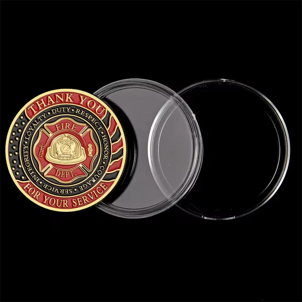 Honor Coin for  FireFighters - Commemorative Challenge Coin