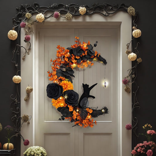 Halloween door wreath in many models.