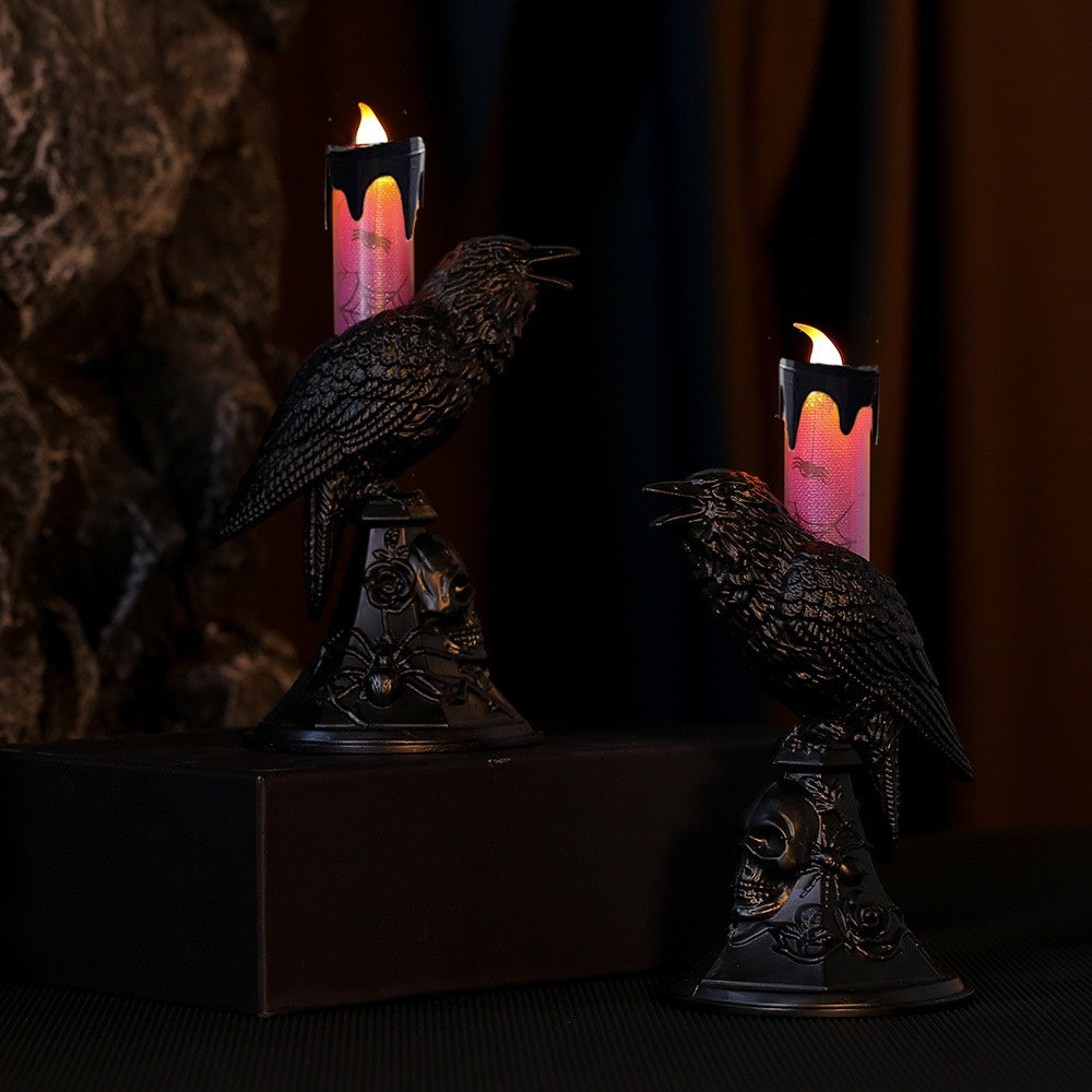 Psychic Decor Crow candle imitation - Halloween lamp