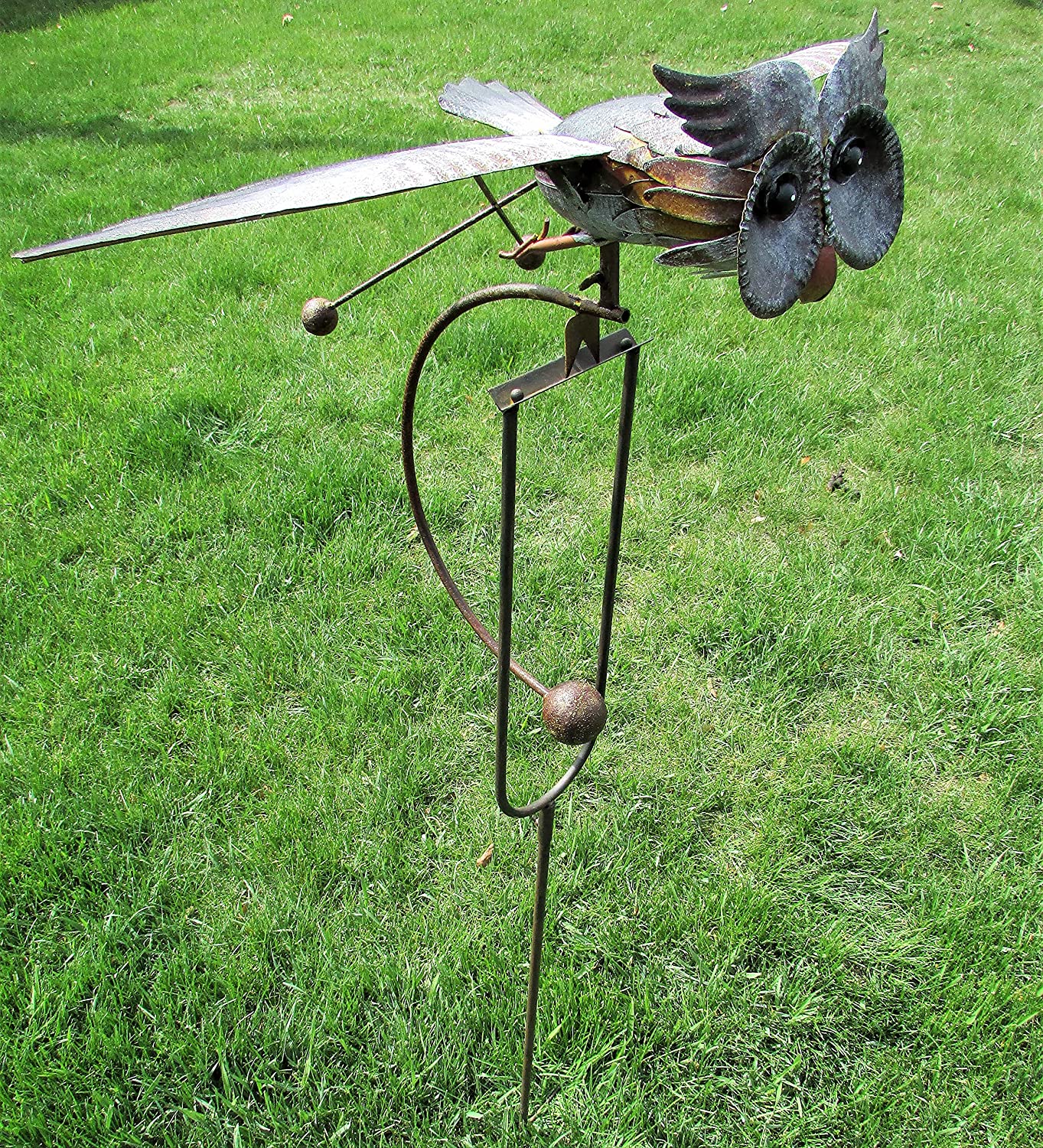 Metal Windmill Outdoor Owl Wind Spinner - Yard Patio Garden Decoration