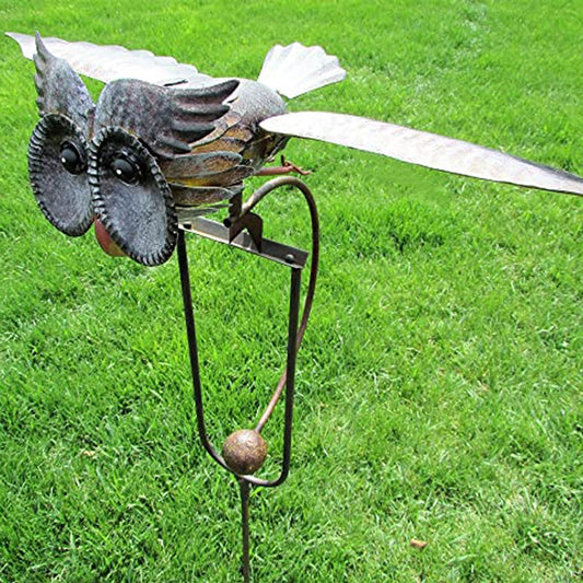 Metal Windmill Outdoor Owl Wind Spinner - Yard Patio Garden Decoration