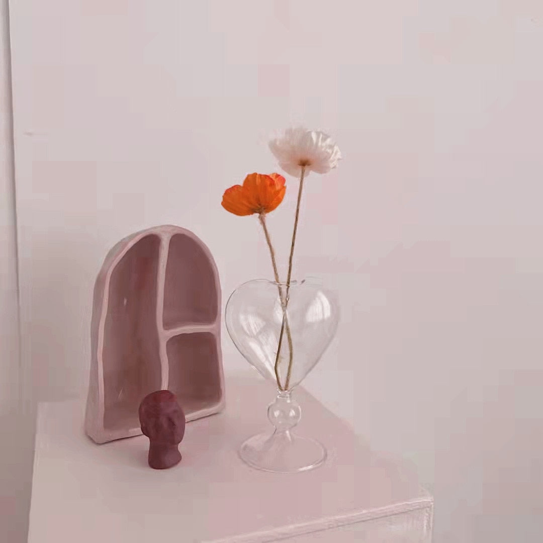 Heart Shaped Glass Vases