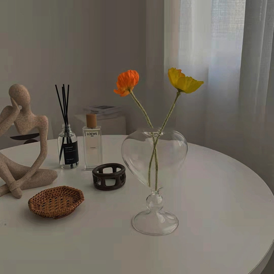 Heart Shaped Glass Vases