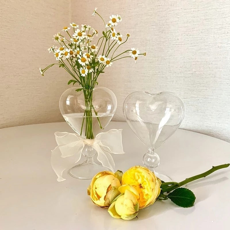 Heart Shaped Glass Vases