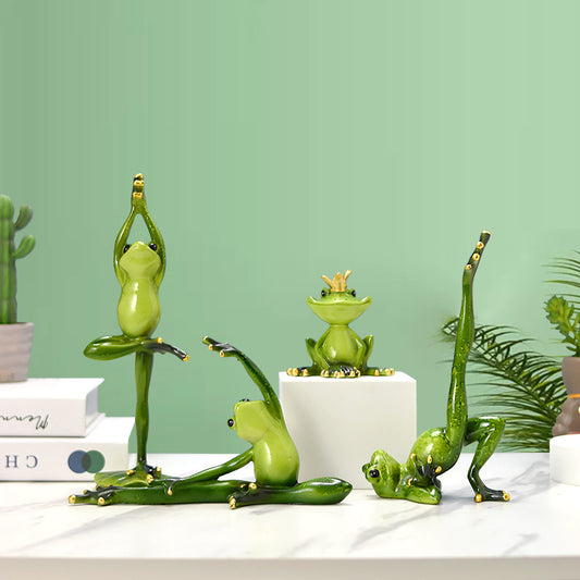 Psychic Decor Cute Yoga Frog Figurines