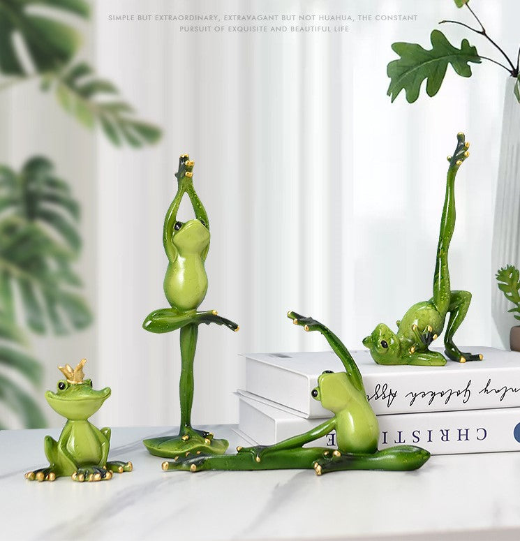 Psychic Decor Cute Yoga Frog Figurines